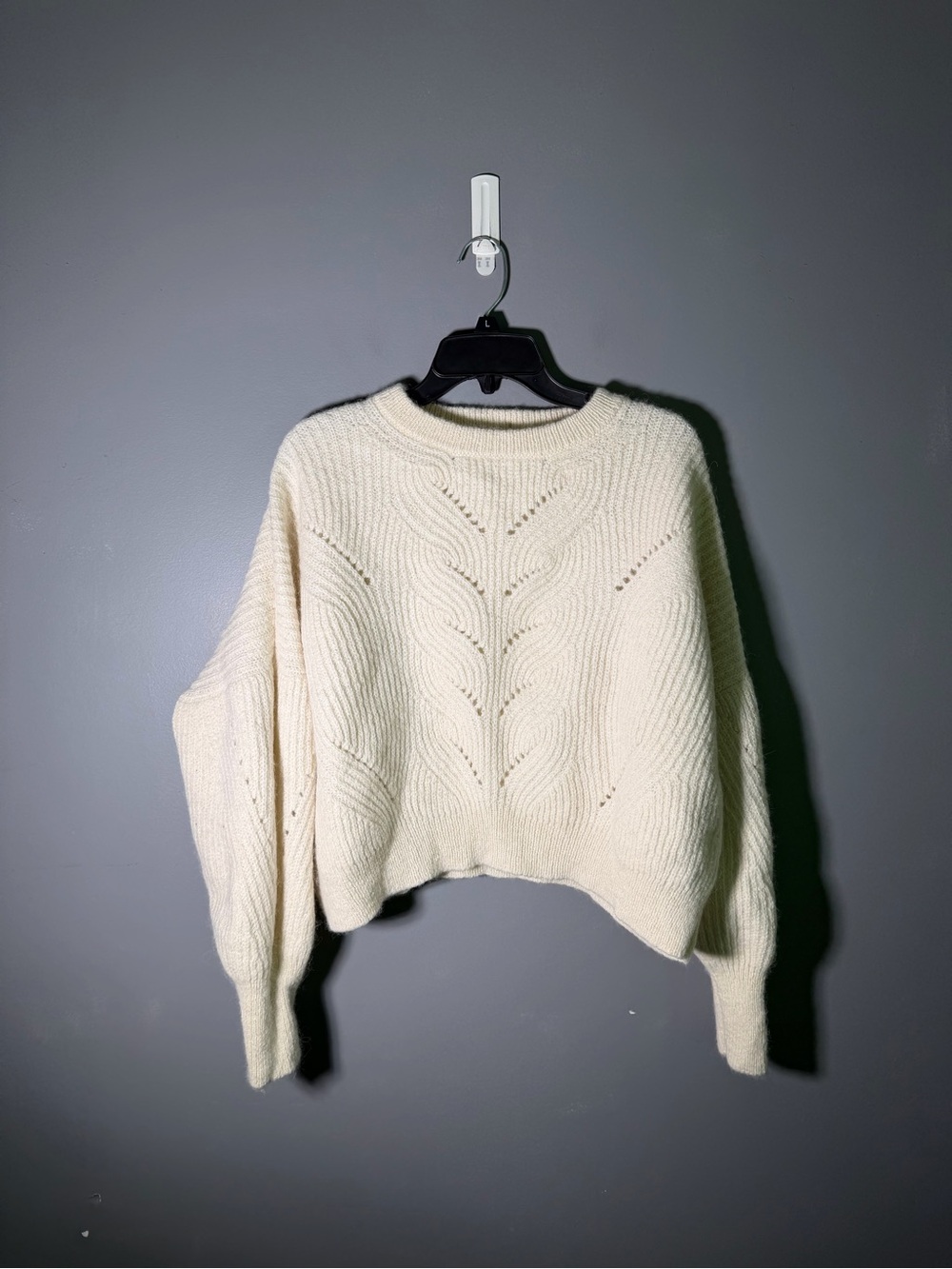 Peruvian Connection Baby Alpaca Cropped Crewneck Sweater Size Large